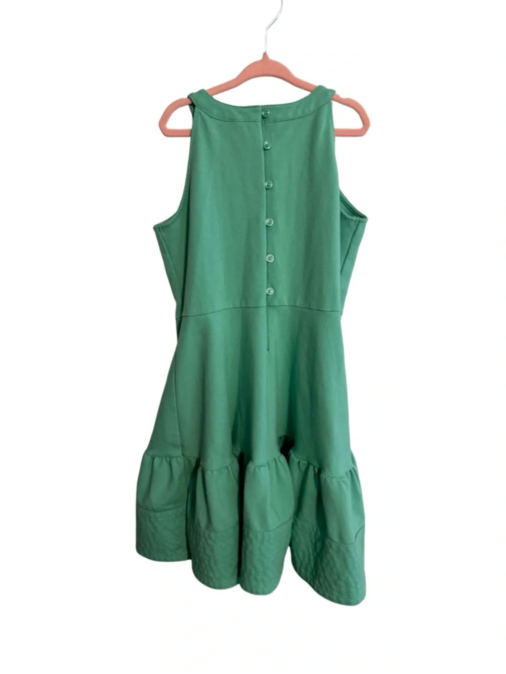 Janie and Jack Girls Kelly Green Ponte Dress Size 10 White Eyelet Collar